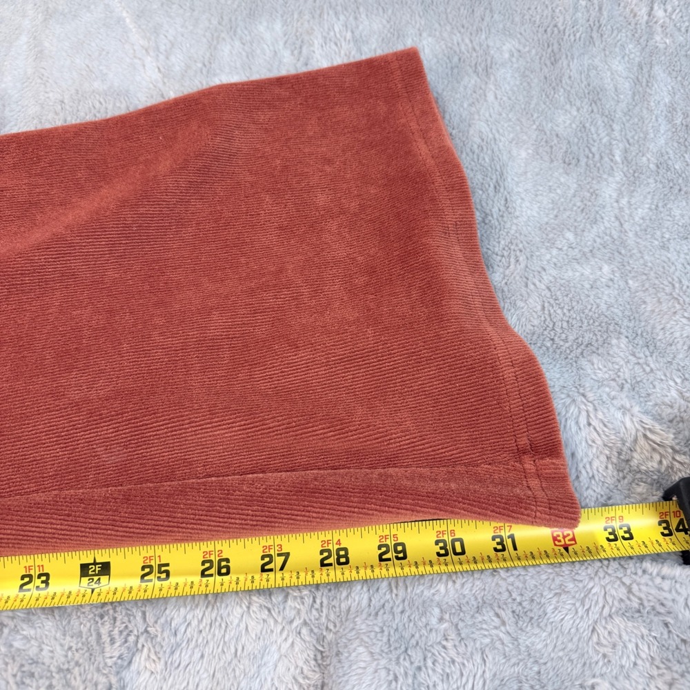 American Eagle Corduroy Flare Pants Amazingly Soft Orange Relaxed Fit Women Sz L - Picture 6 of 8